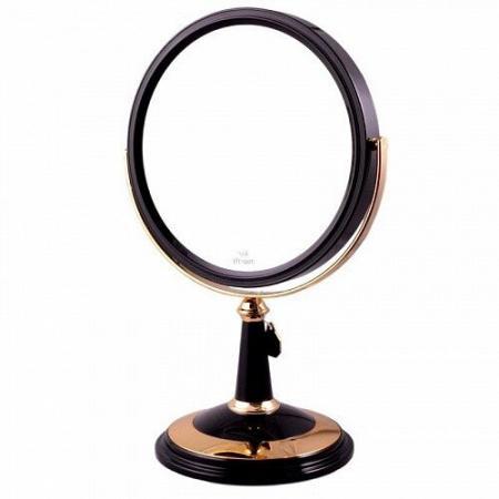 Зеркало настольное косметическое 10315 (B8809 BLK/G) 2-стор. 10-кр. ув. 20 см